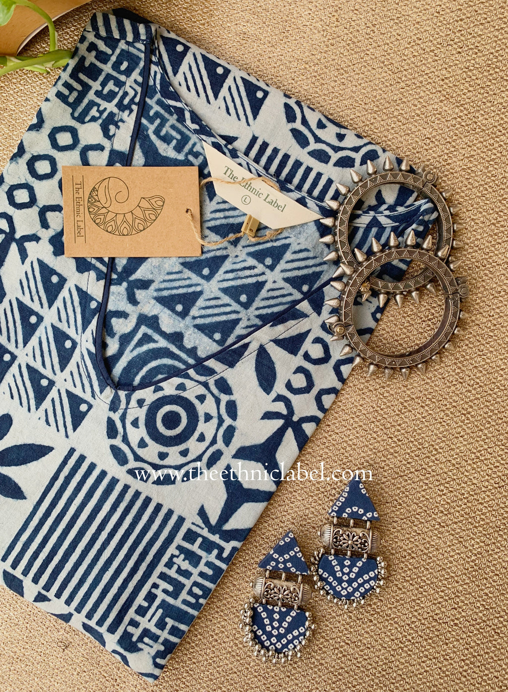 "Avira" Hand Block Printed Bagru Cotton kurta