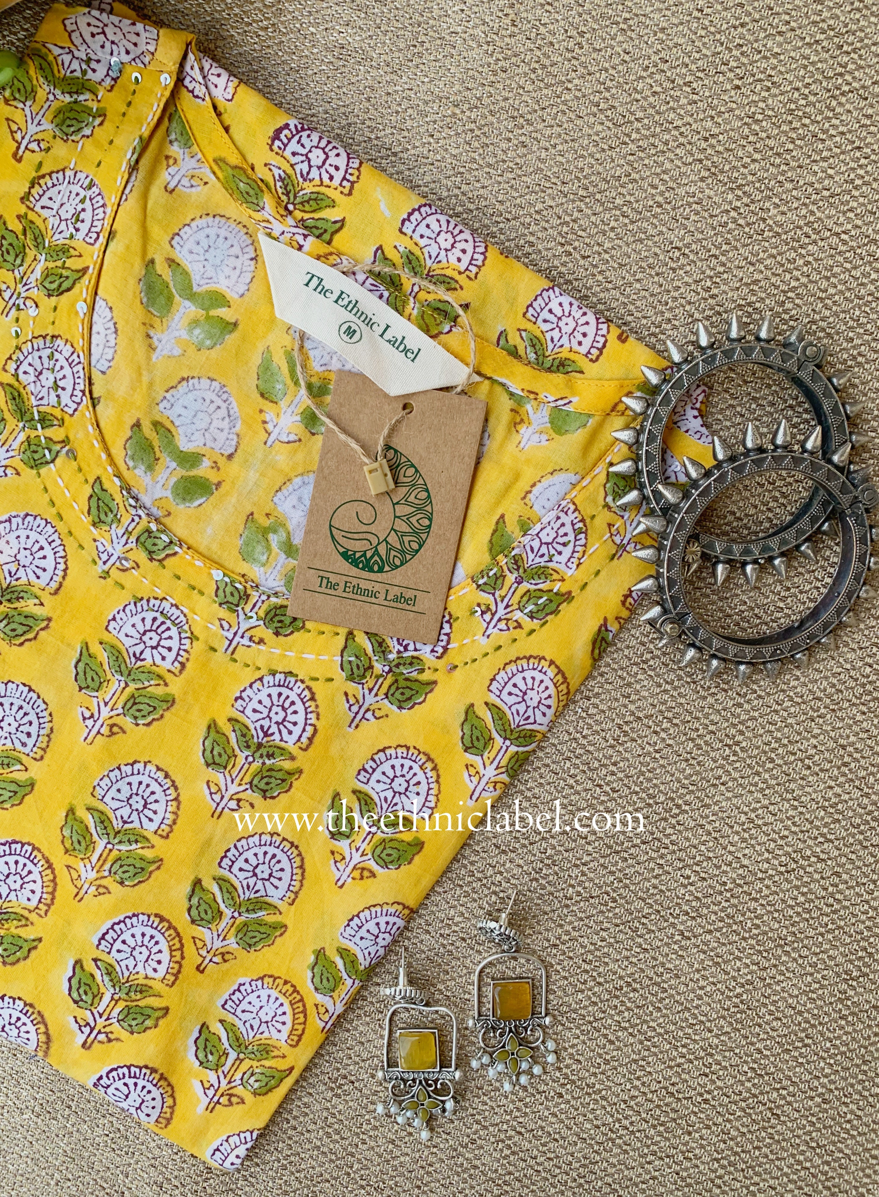 "Nirmaya" Hand Block Printed Cotton kurta