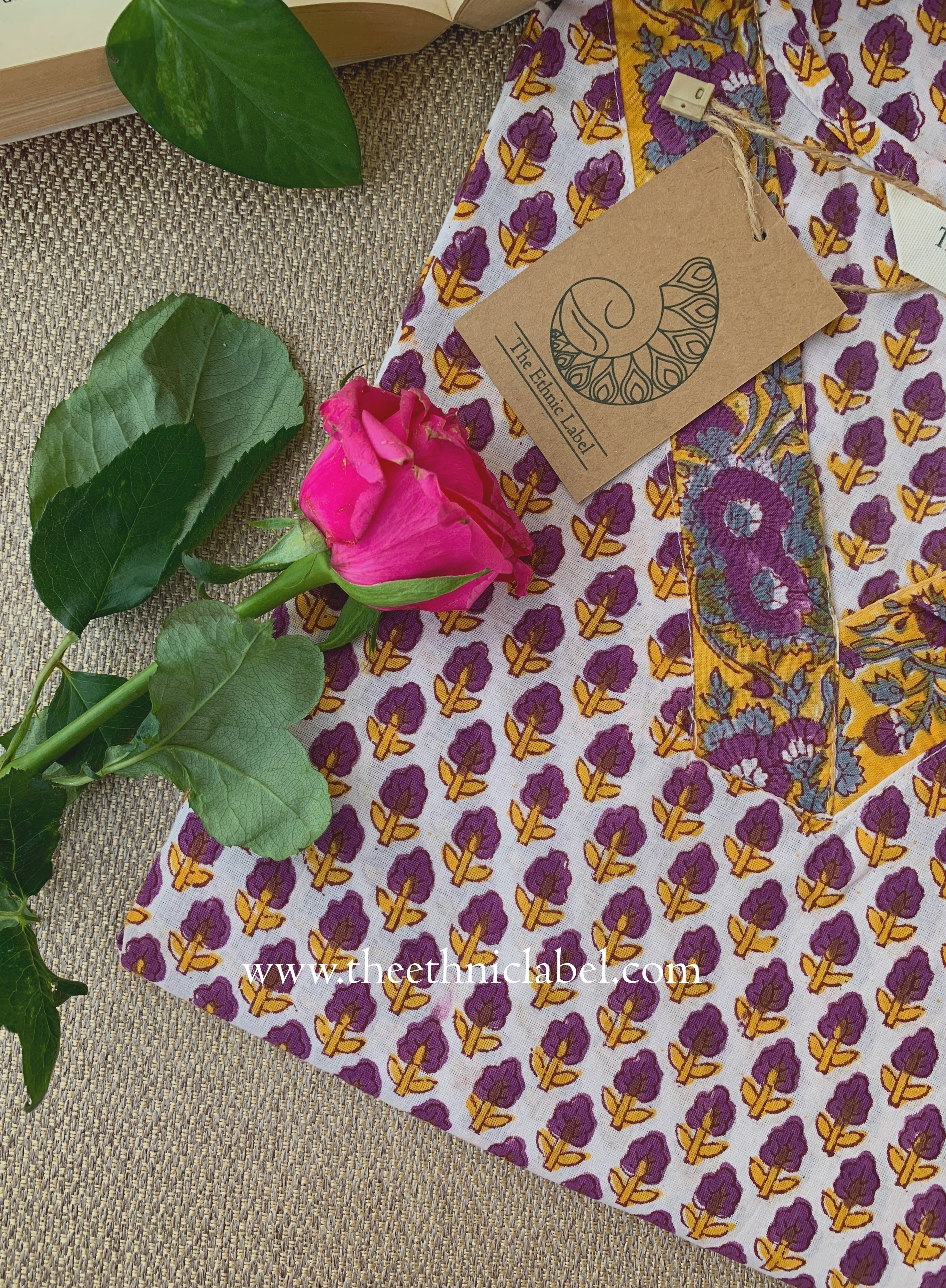 "Jannat" Hand Block Printed Cotton kurta - 3XL