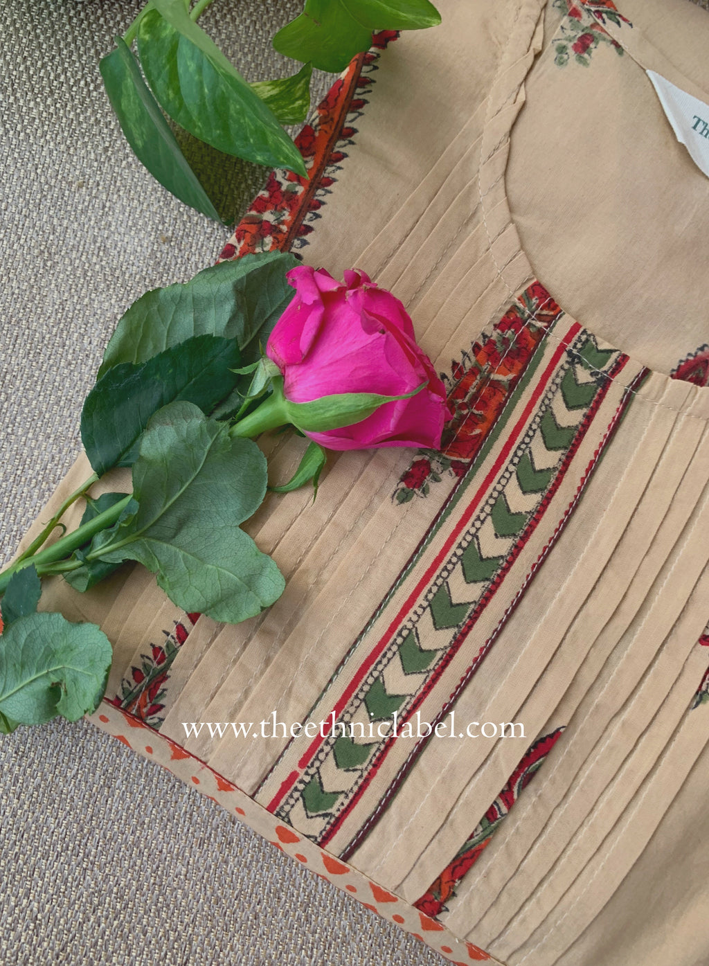 "Dastaan" Hand Block Printed Cotton kurta