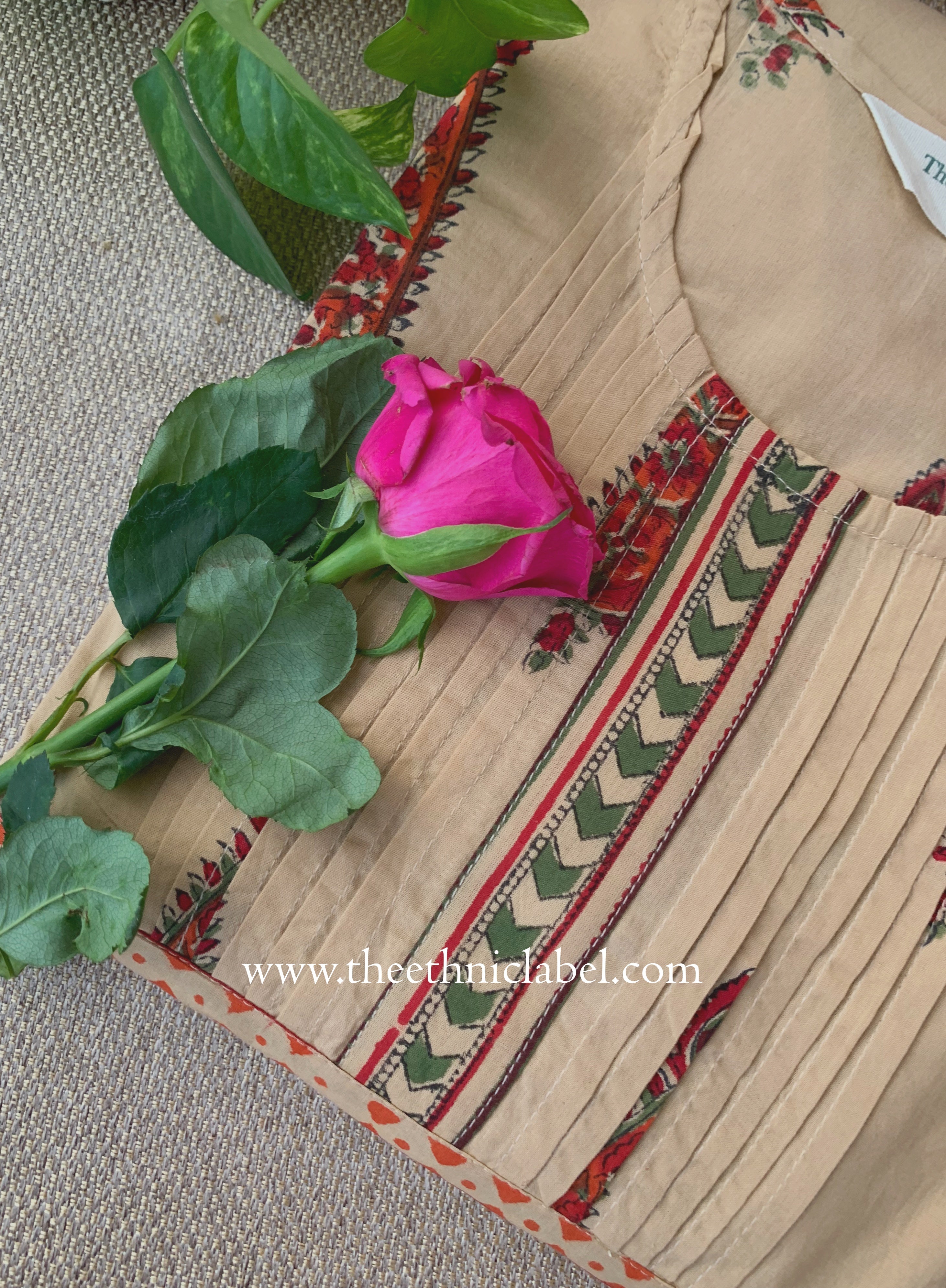"Dastaan" Hand Block Printed Cotton kurta