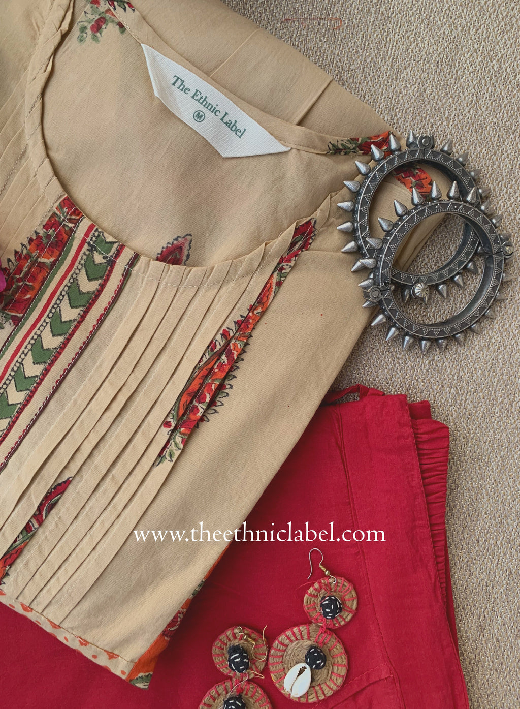 "Chandan" Hand Block Printed Cotton kurta pant set- 2pc