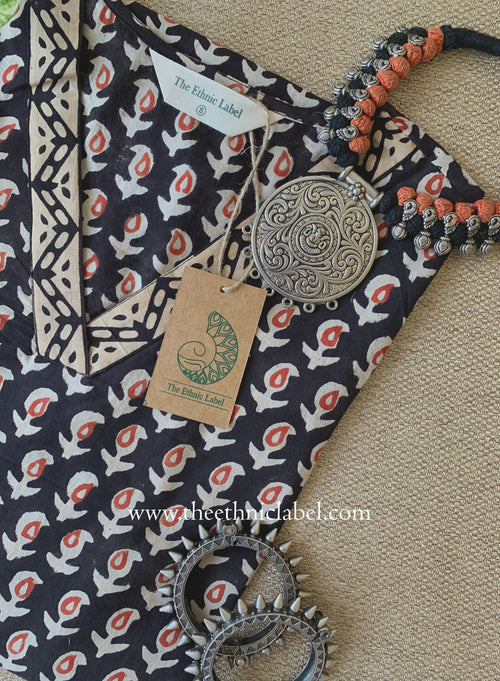"Chhapai" Hand Block Printed Bagru Cotton kurta