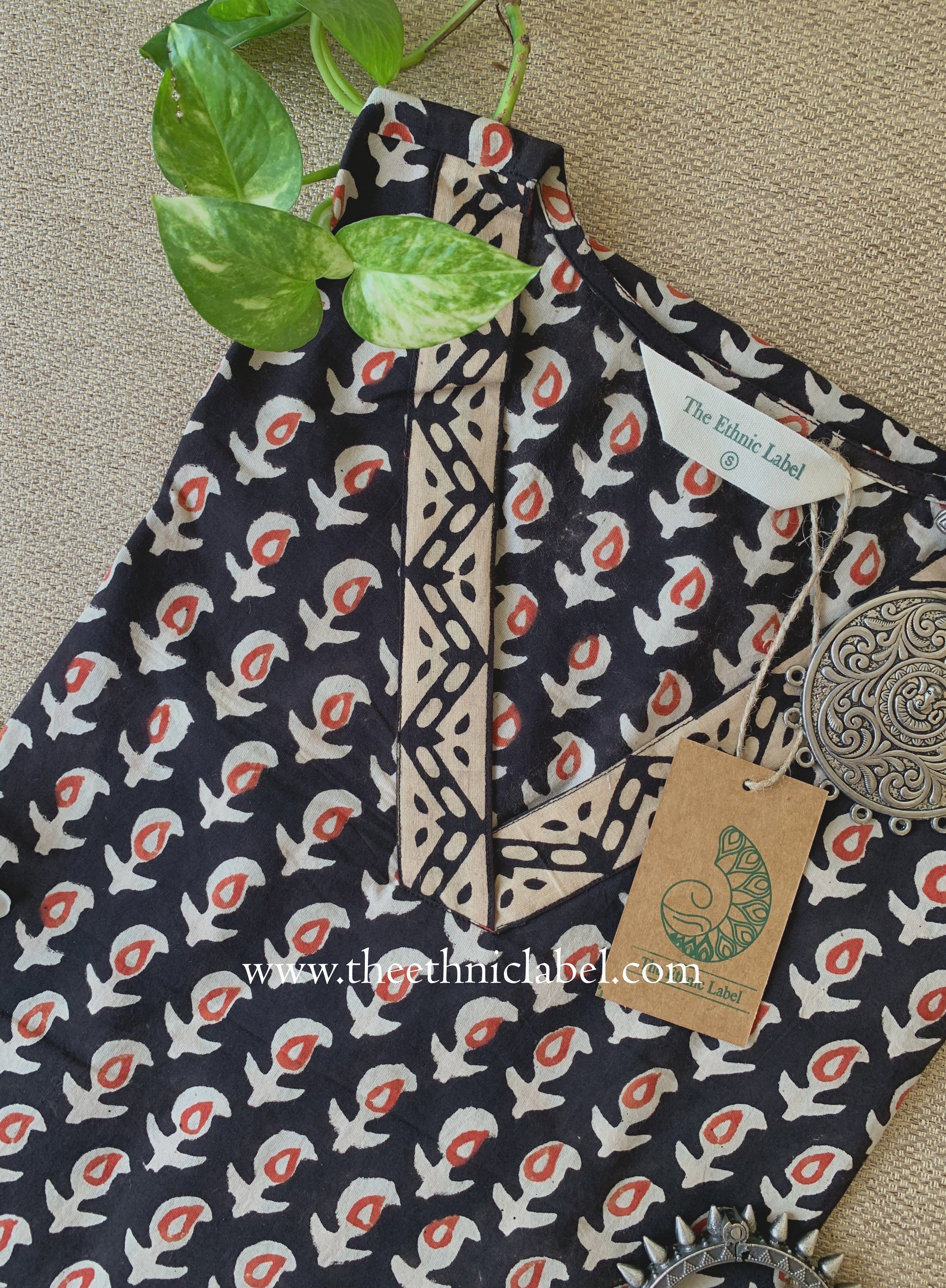 "Chhapai" Hand Block Printed Bagru Cotton kurta