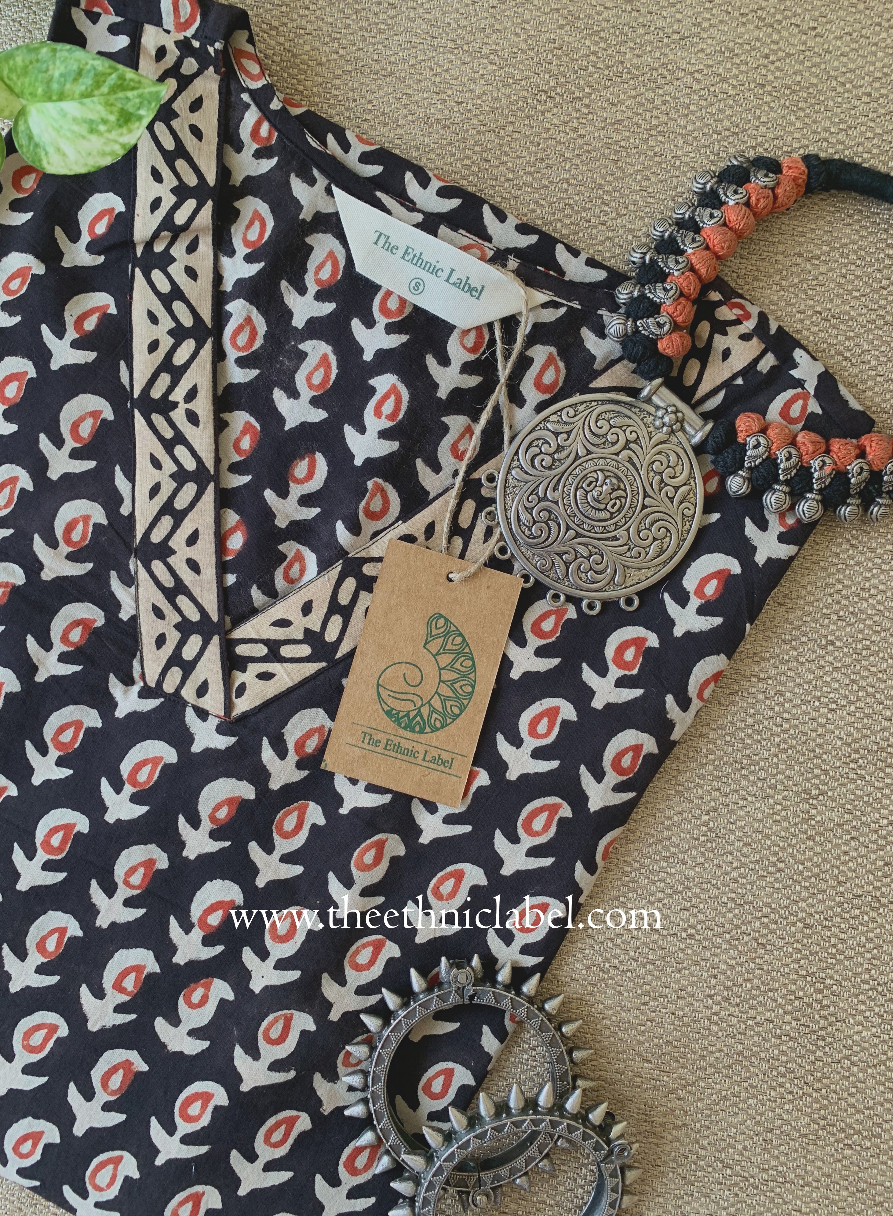 "Chhapai" Hand Block Printed Bagru Cotton kurta