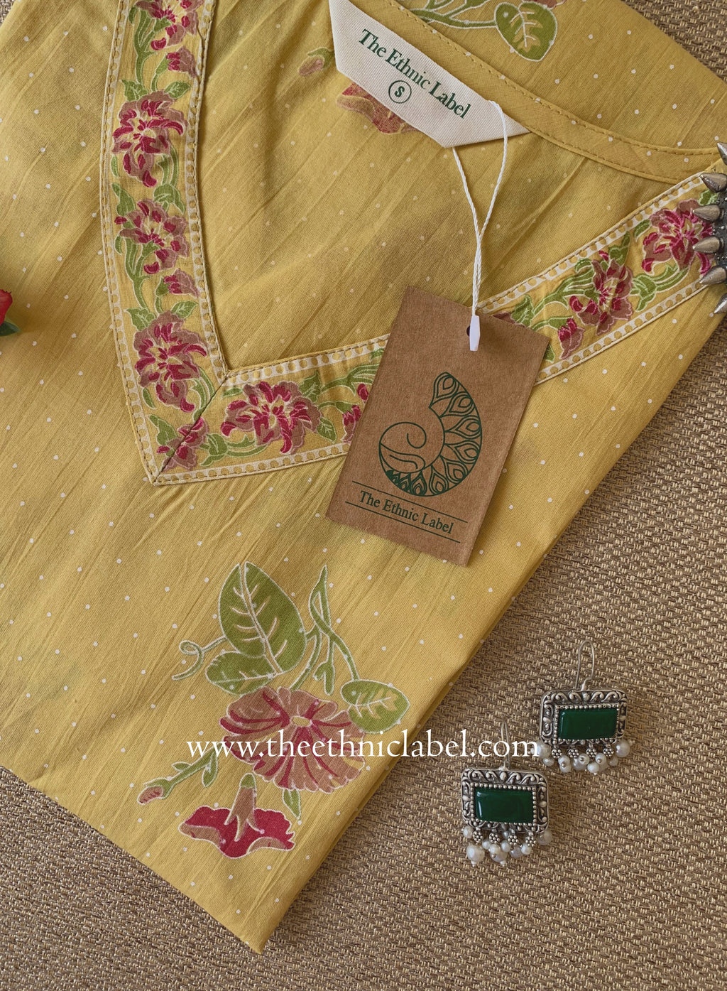 "Vinita" Printed Yellow Cotton kurta