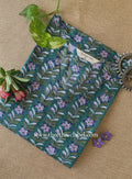 "Vatika" Green Block Printed Cotton kurta - Big Size