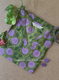 "Panna" Green Block Printed Cotton kurta - Big Size