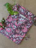 "Husn" Mauve Block Printed Cotton kurta - Big Size