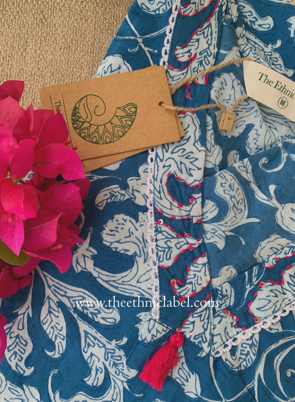 "Riva" Laced Cotton kurta