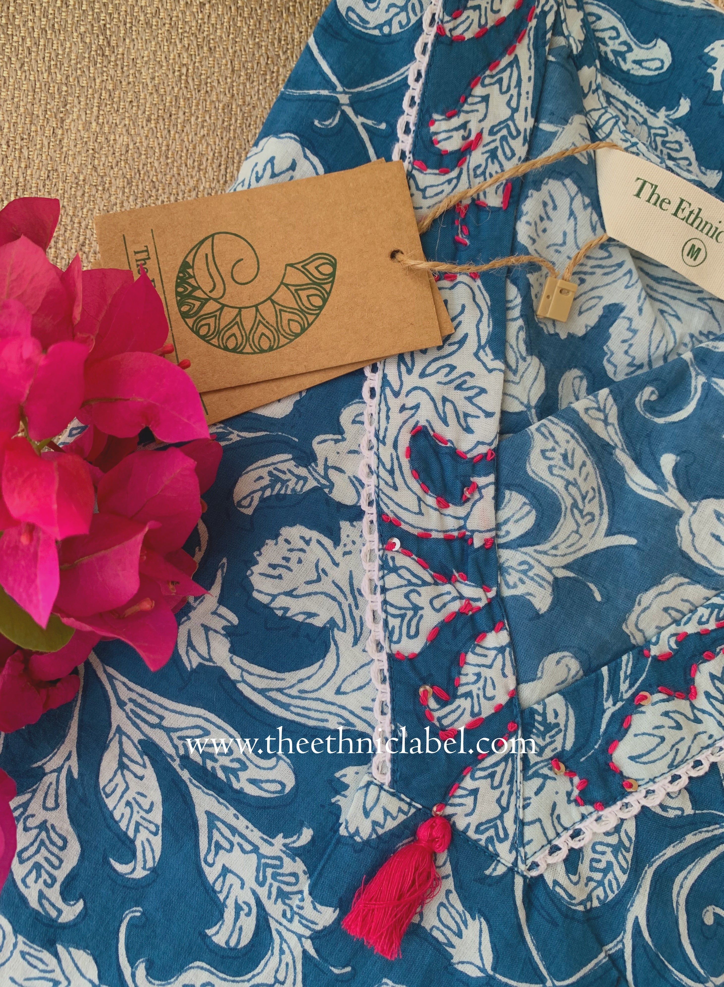 "Riva" Laced Cotton kurta