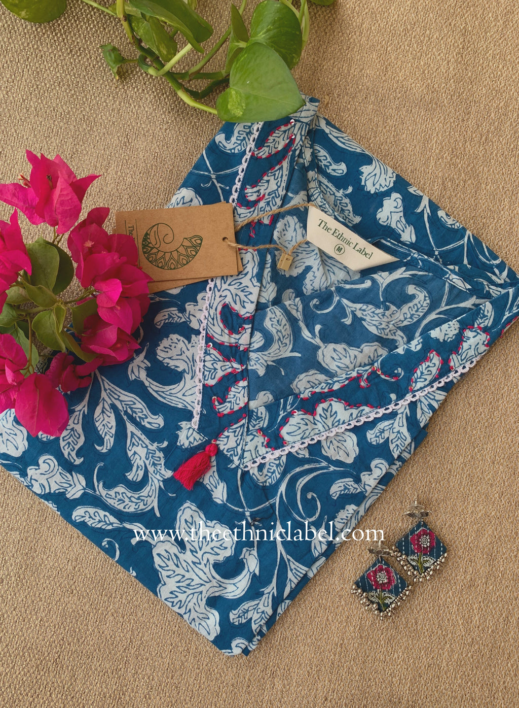 "Riva" Laced Cotton kurta