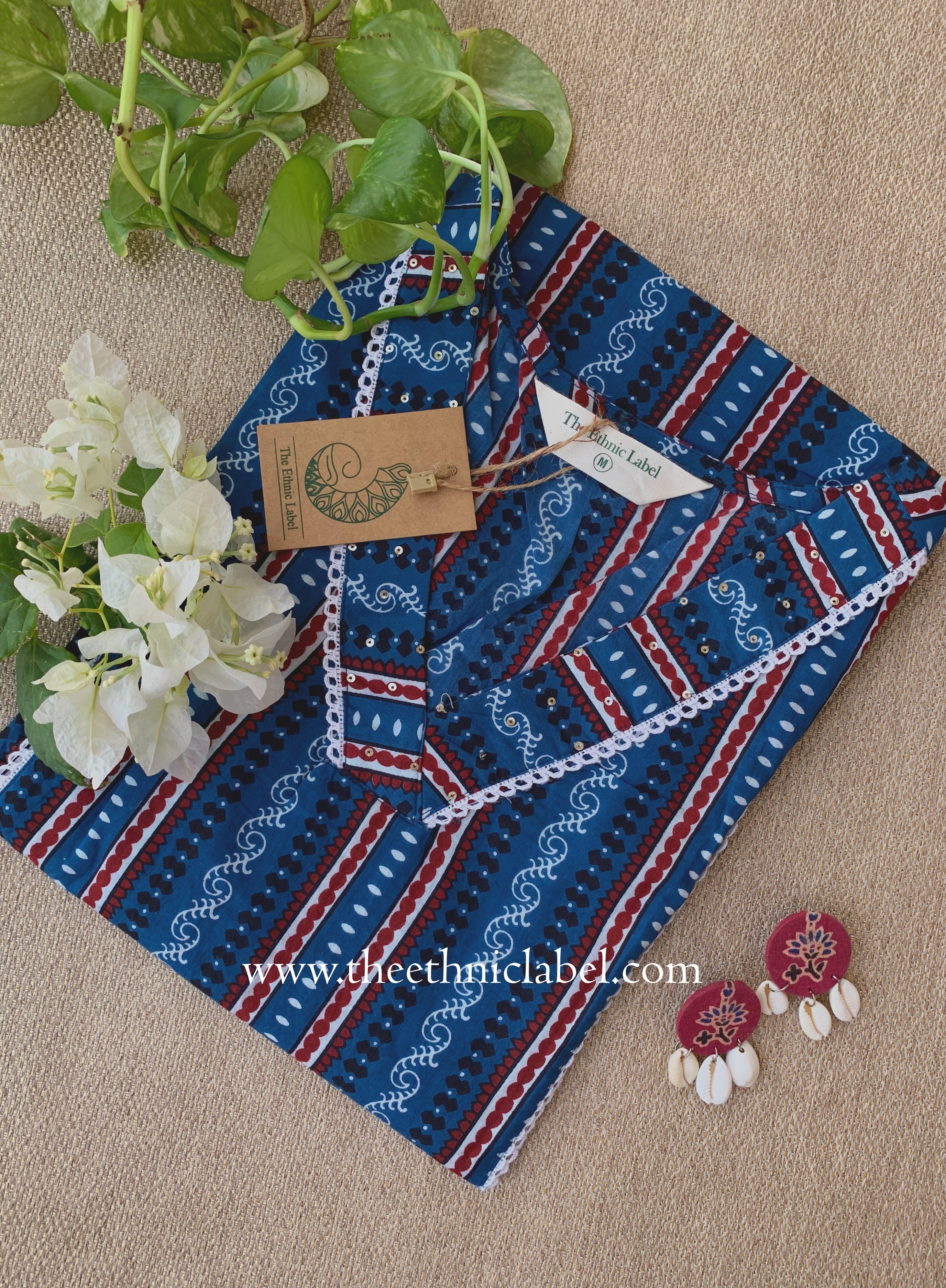 "Resham" Laced Cotton kurta