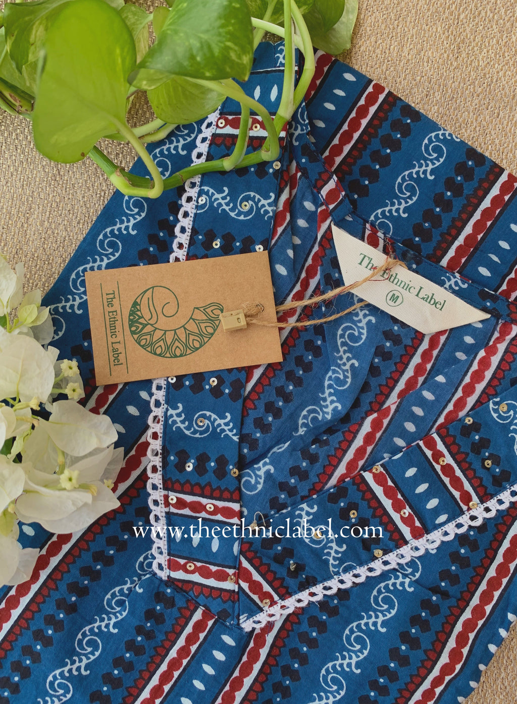 "Resham" Laced Cotton kurta
