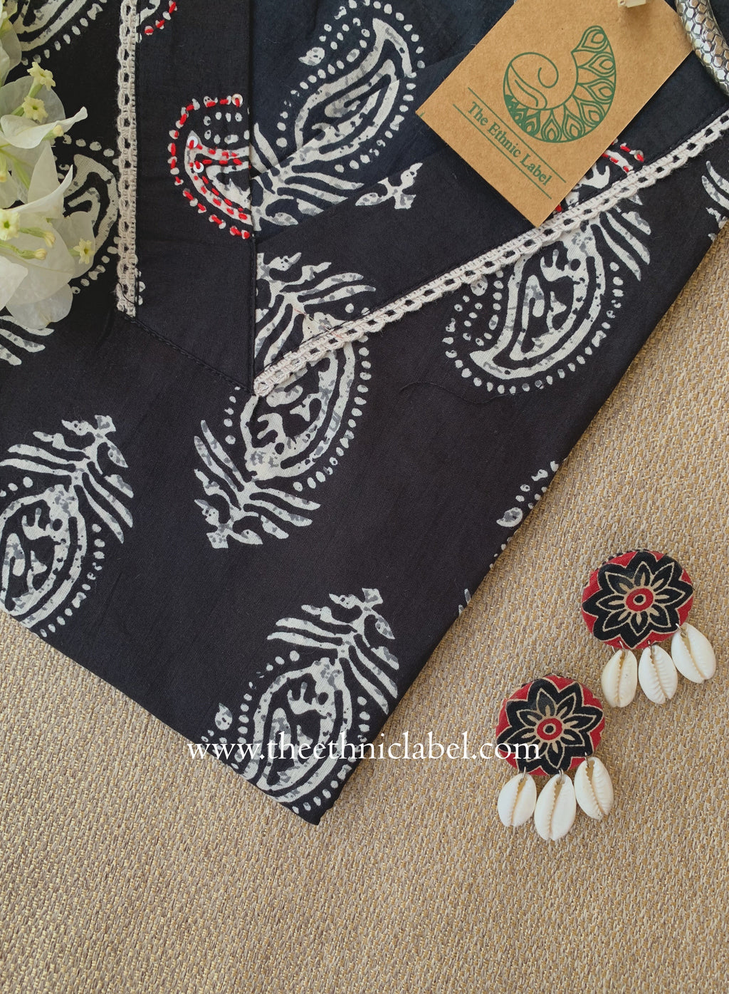 "Sushma" Laced Cotton kurta