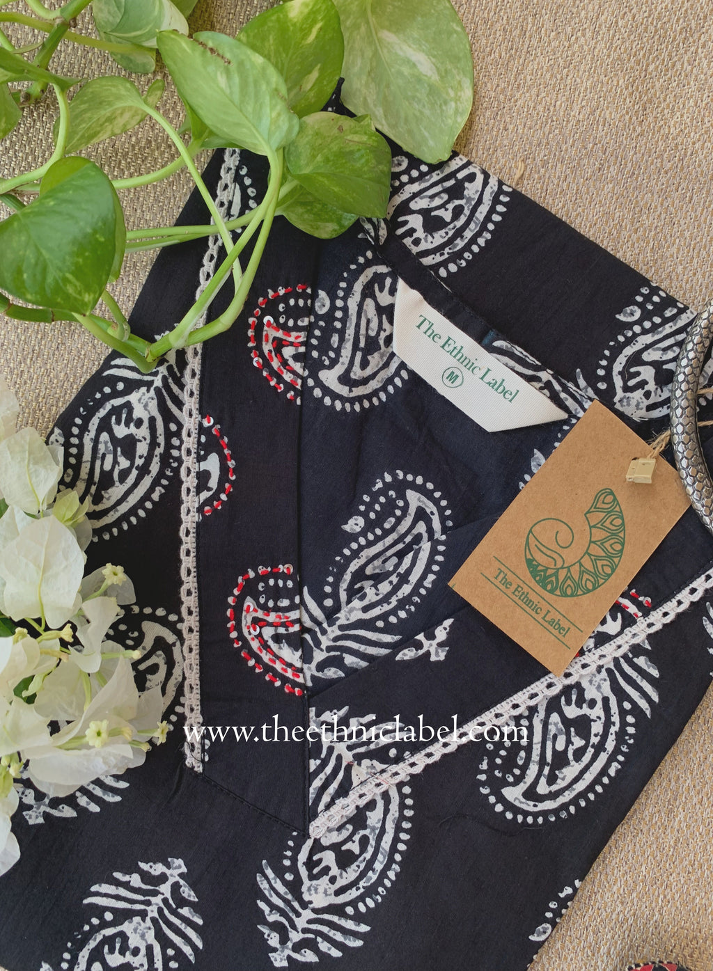 "Sushma" Laced Cotton kurta