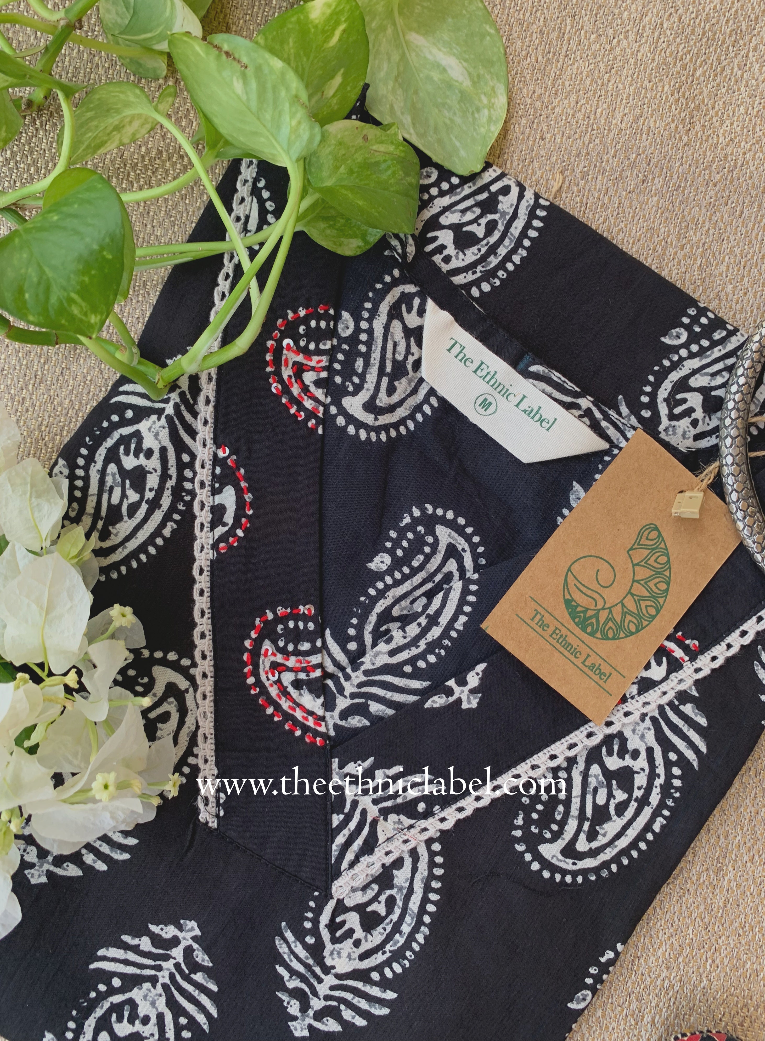 "Sushma" Laced Cotton kurta
