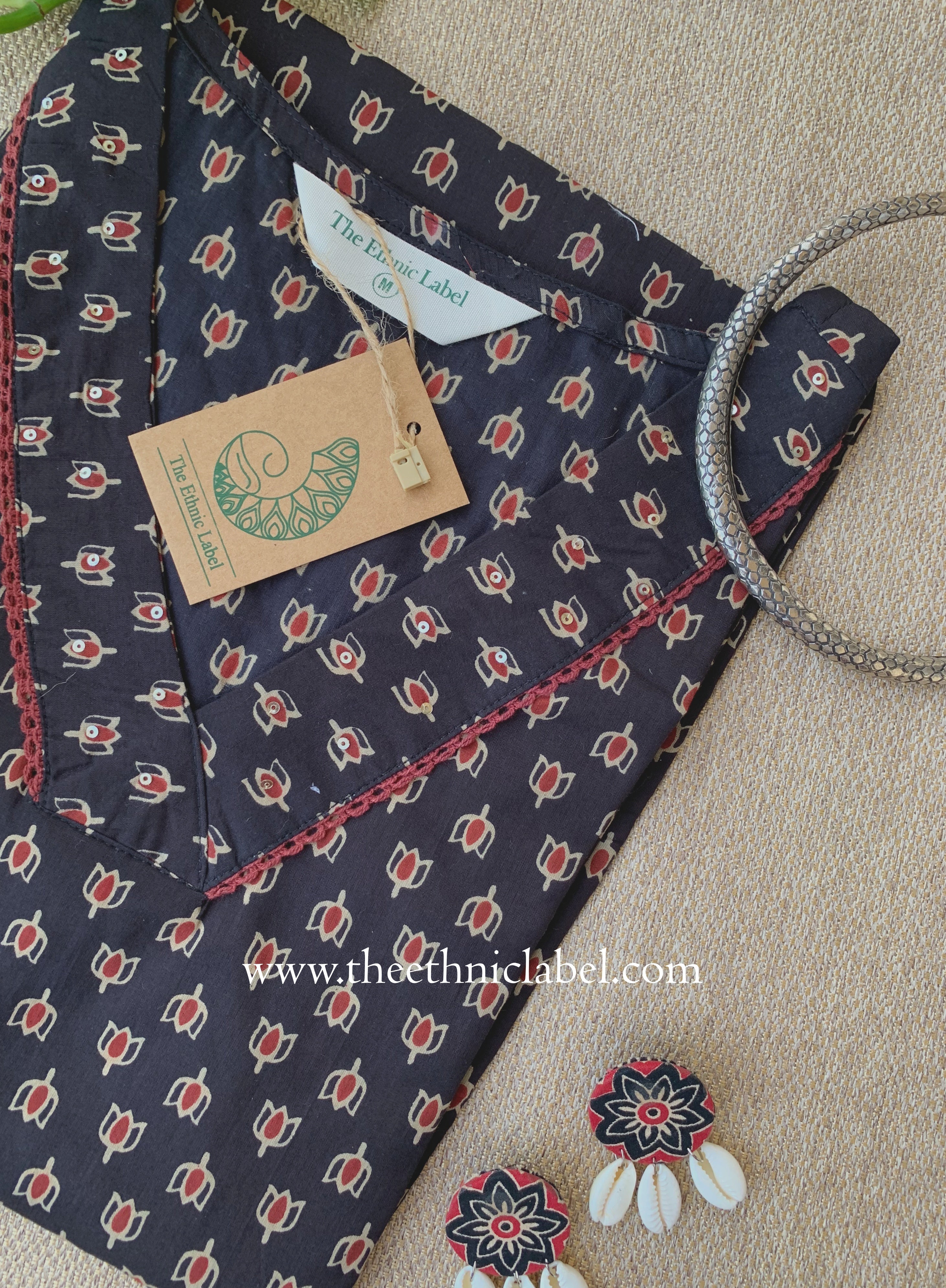 "Amber" Laced Cotton kurta