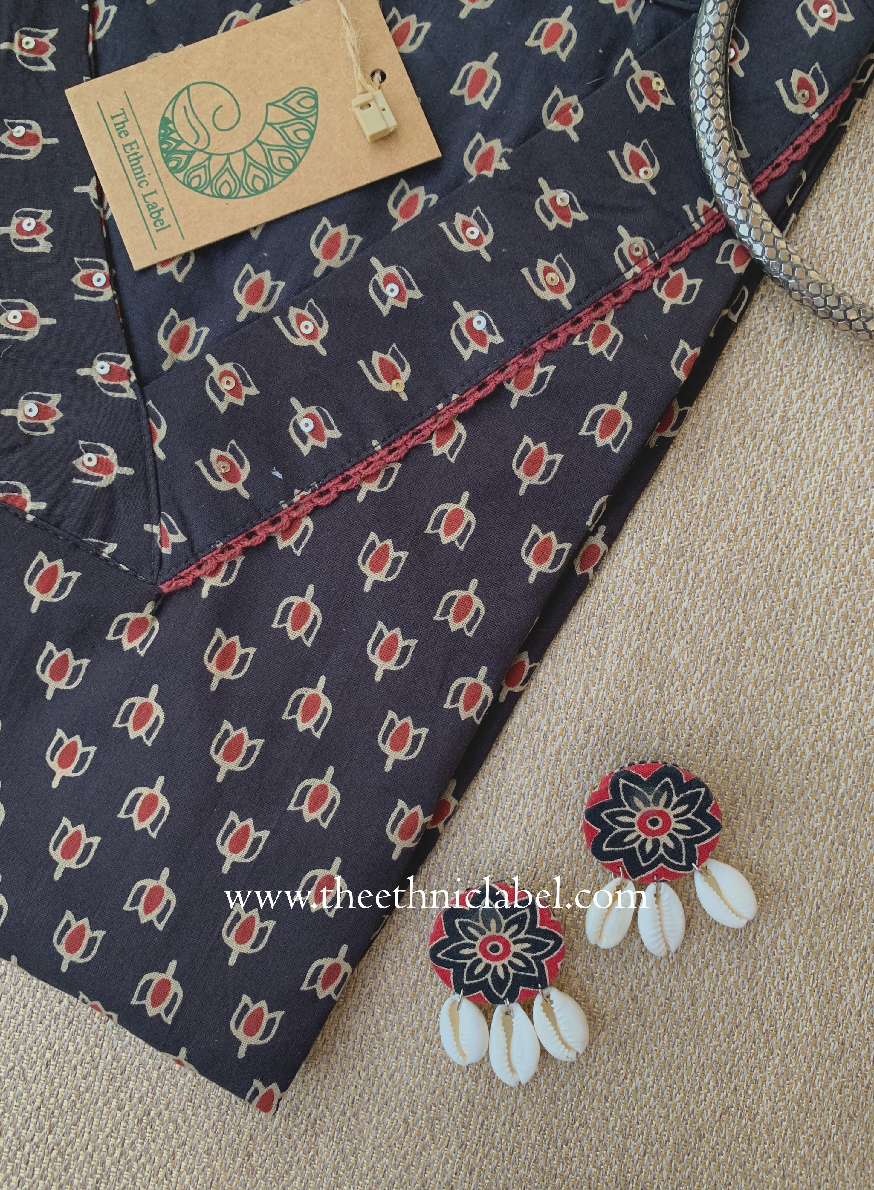"Amber" Laced Cotton kurta