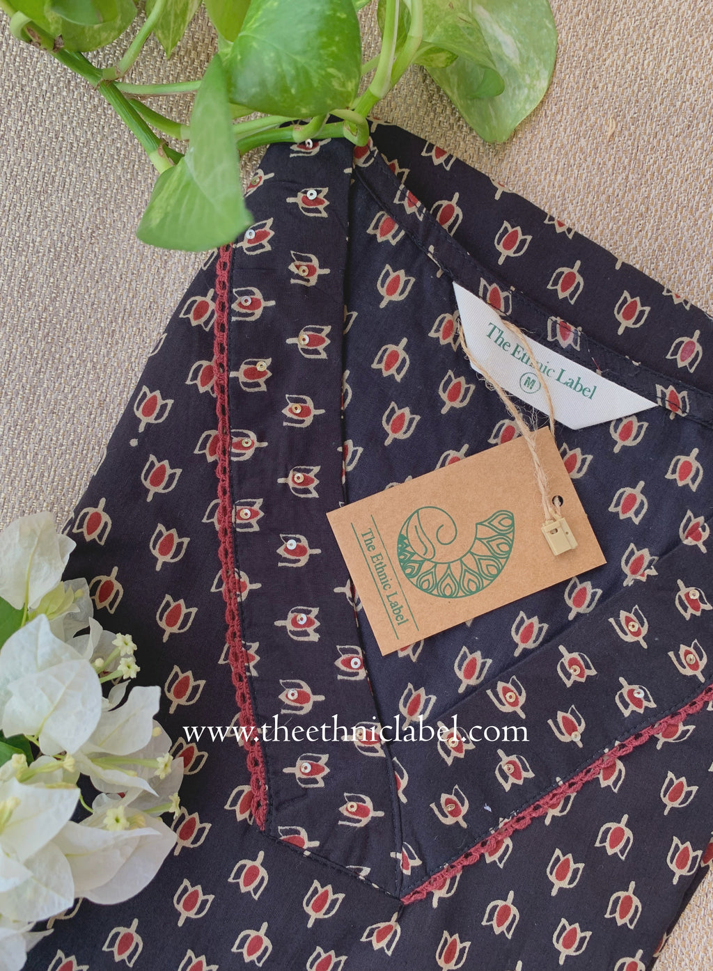 "Amber" Laced Cotton kurta
