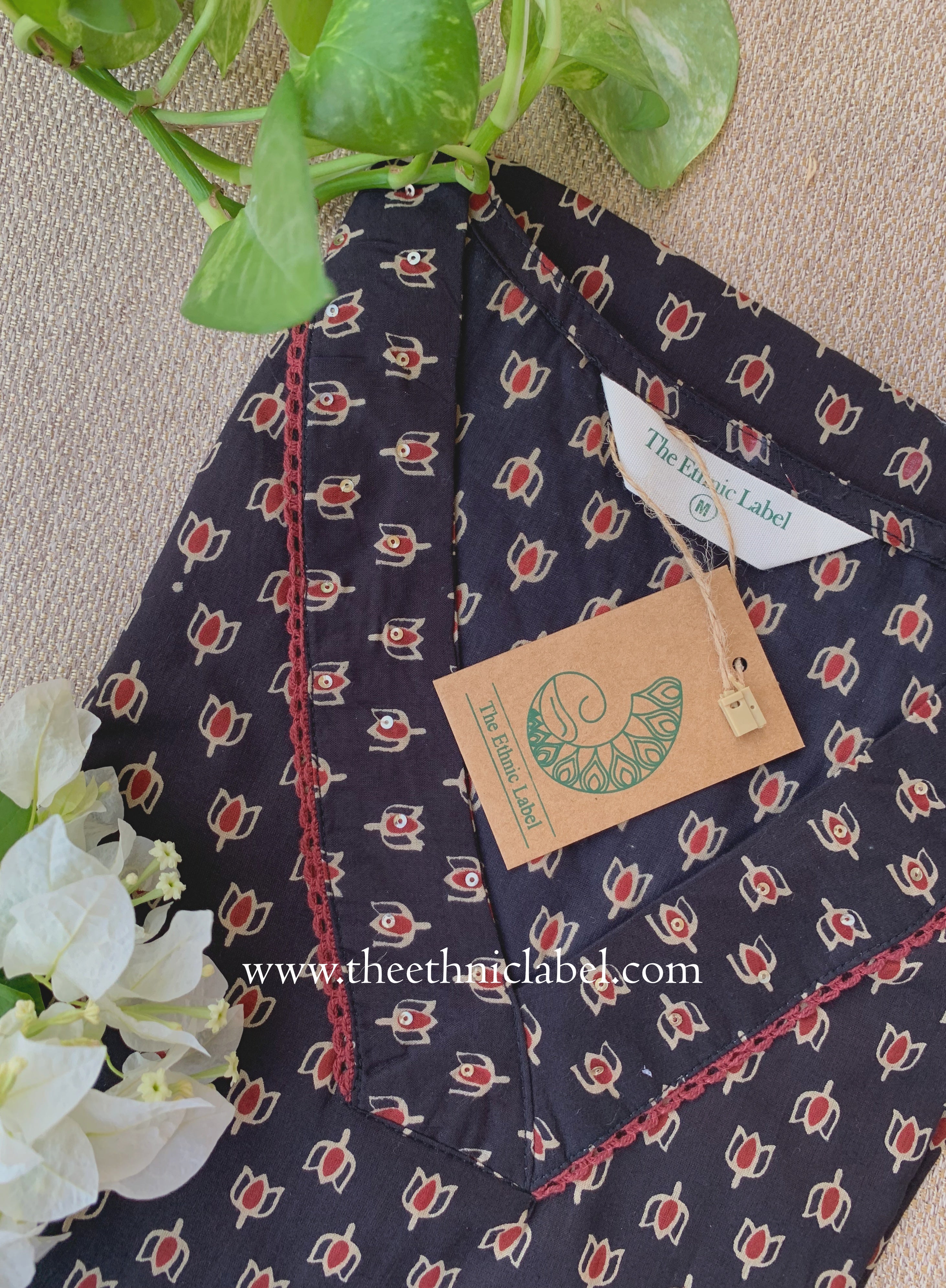 "Amber" Laced Cotton kurta