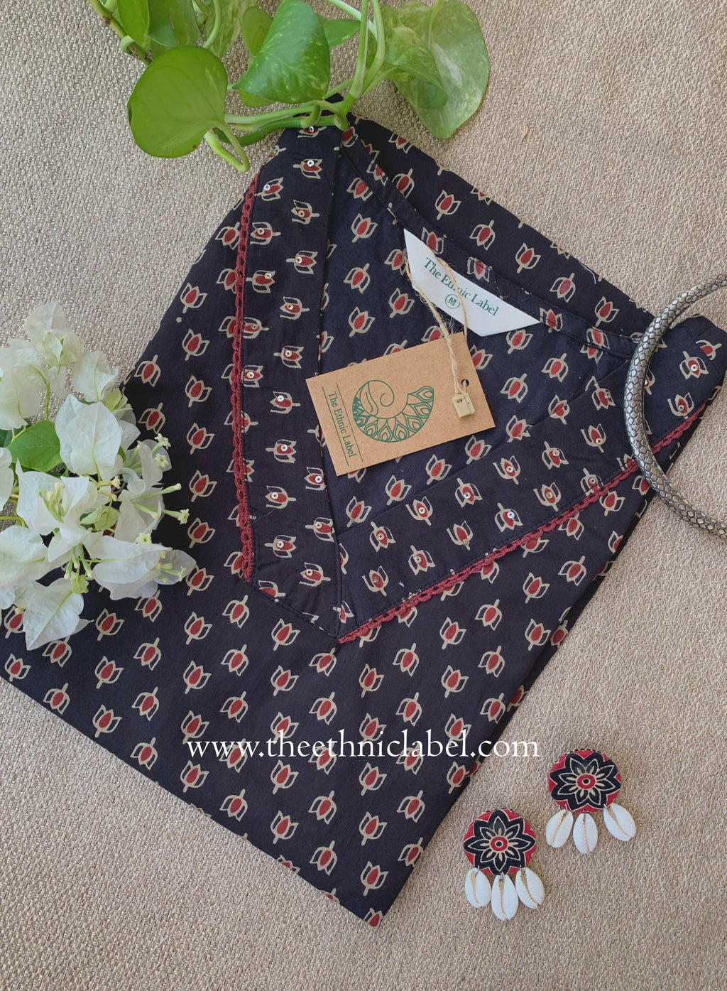 "Amber" Laced Cotton kurta