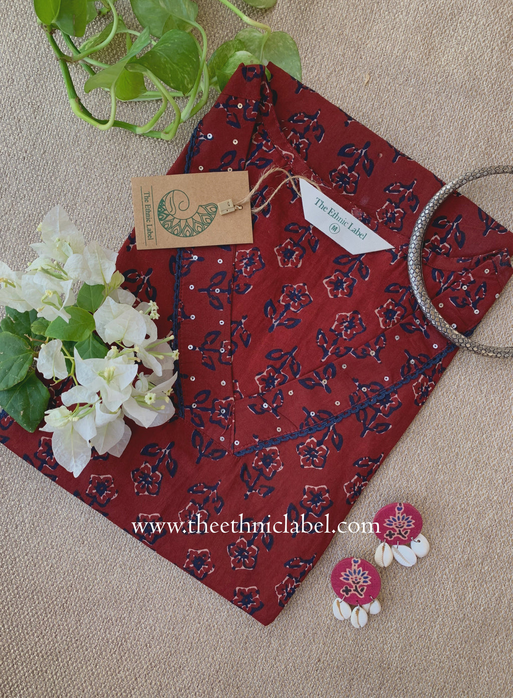 "Palak" Laced Cotton kurta
