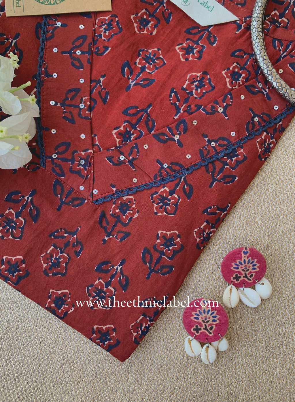 "Palak" Laced Cotton kurta