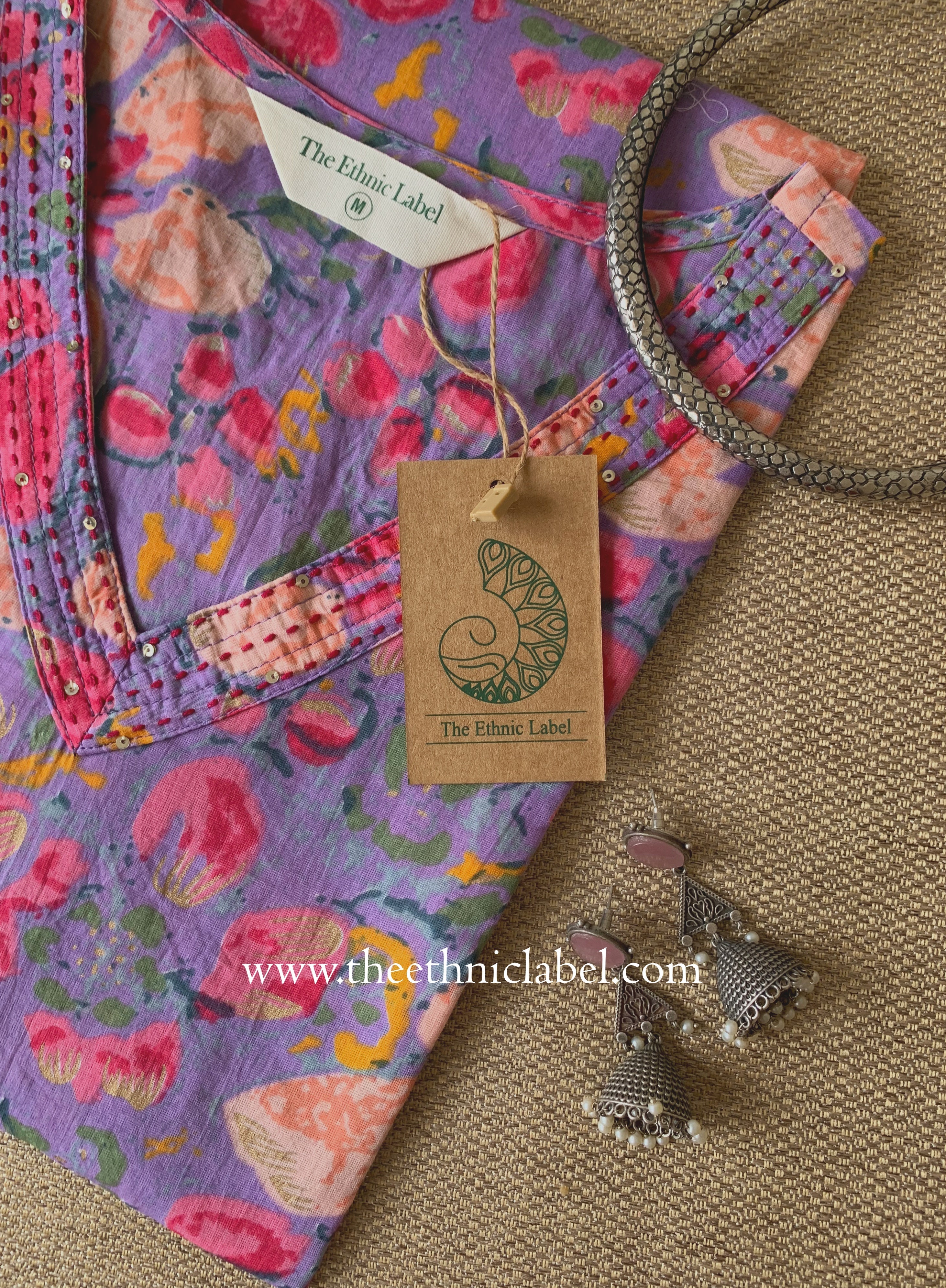 "Nandini" Floral Cotton Kurta
