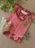 "Charu" Hand Block Printed Red Cotton Kurta