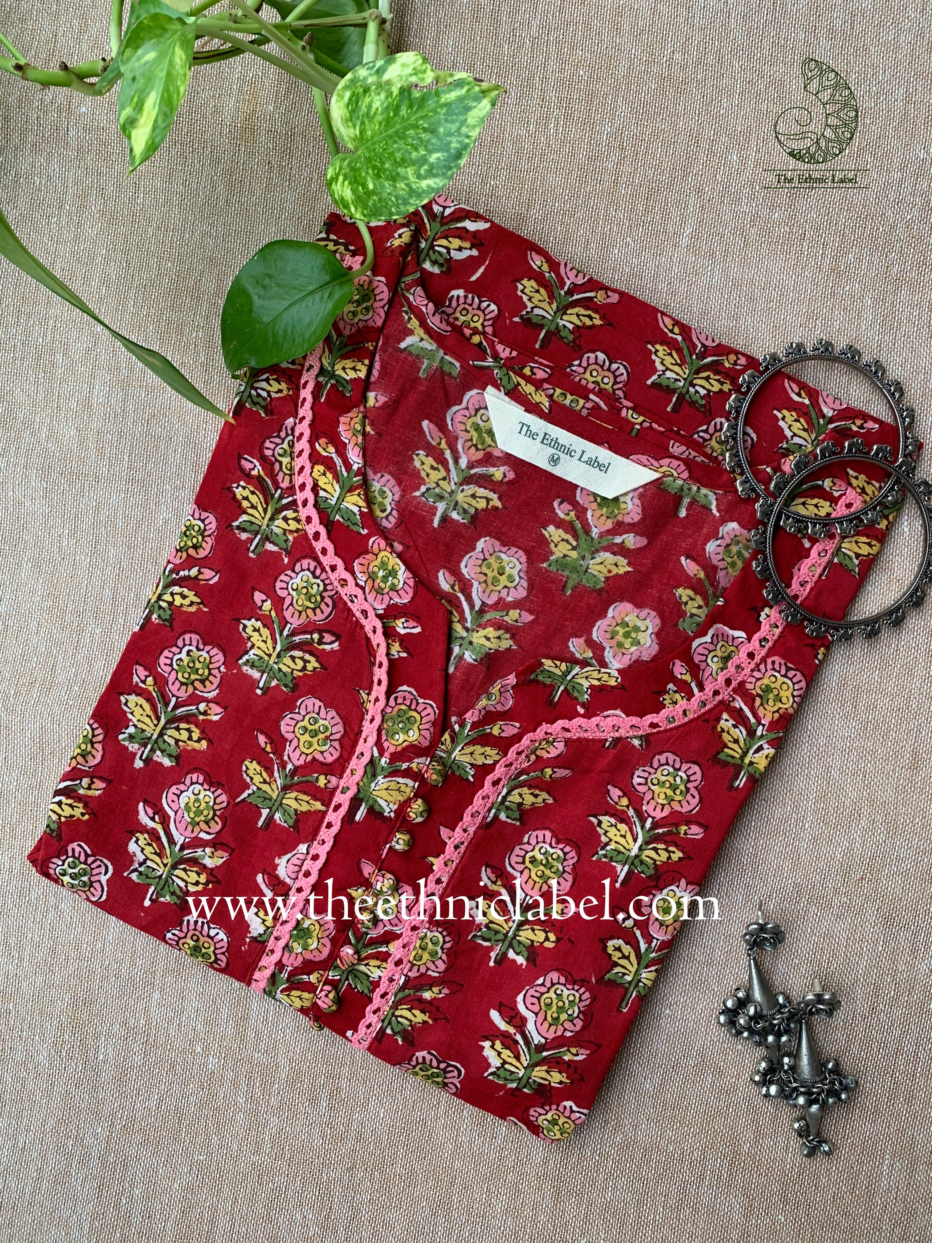 "Prachi" Hand Block Print Cotton kurta - 3XL