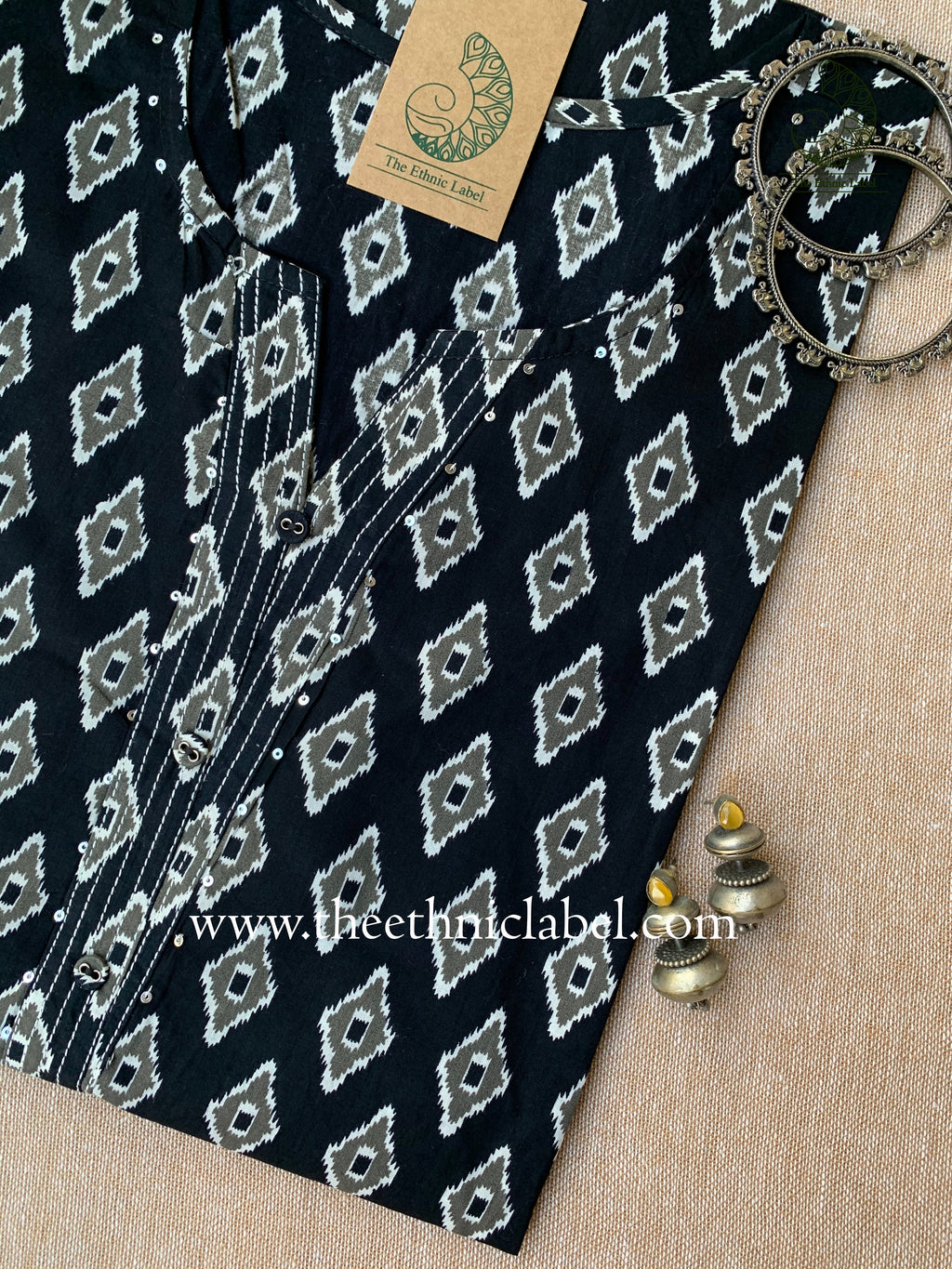 "Syahi" Cotton Kurta-Big Size