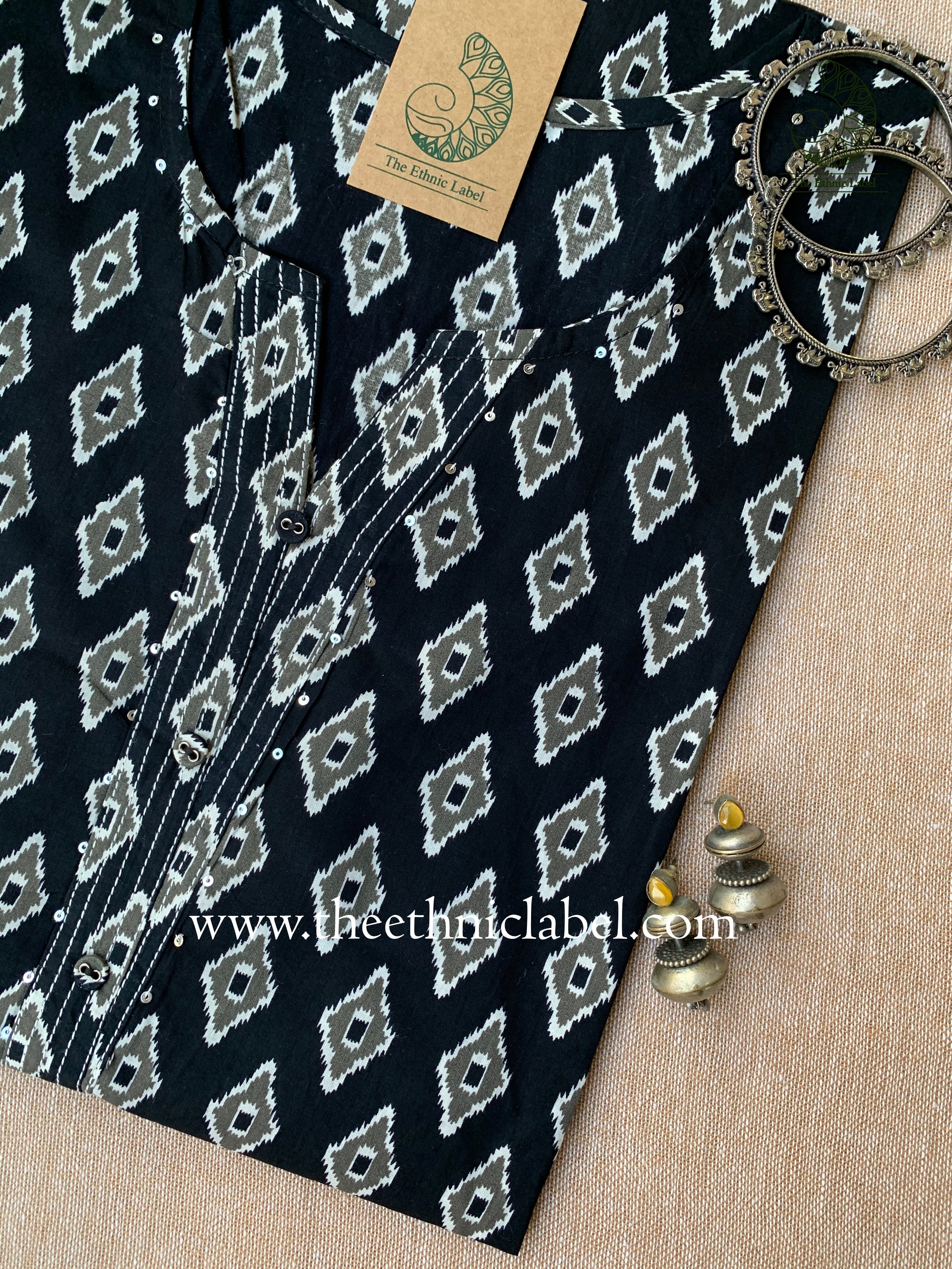 "Syahi" Cotton Kurta-Big Size