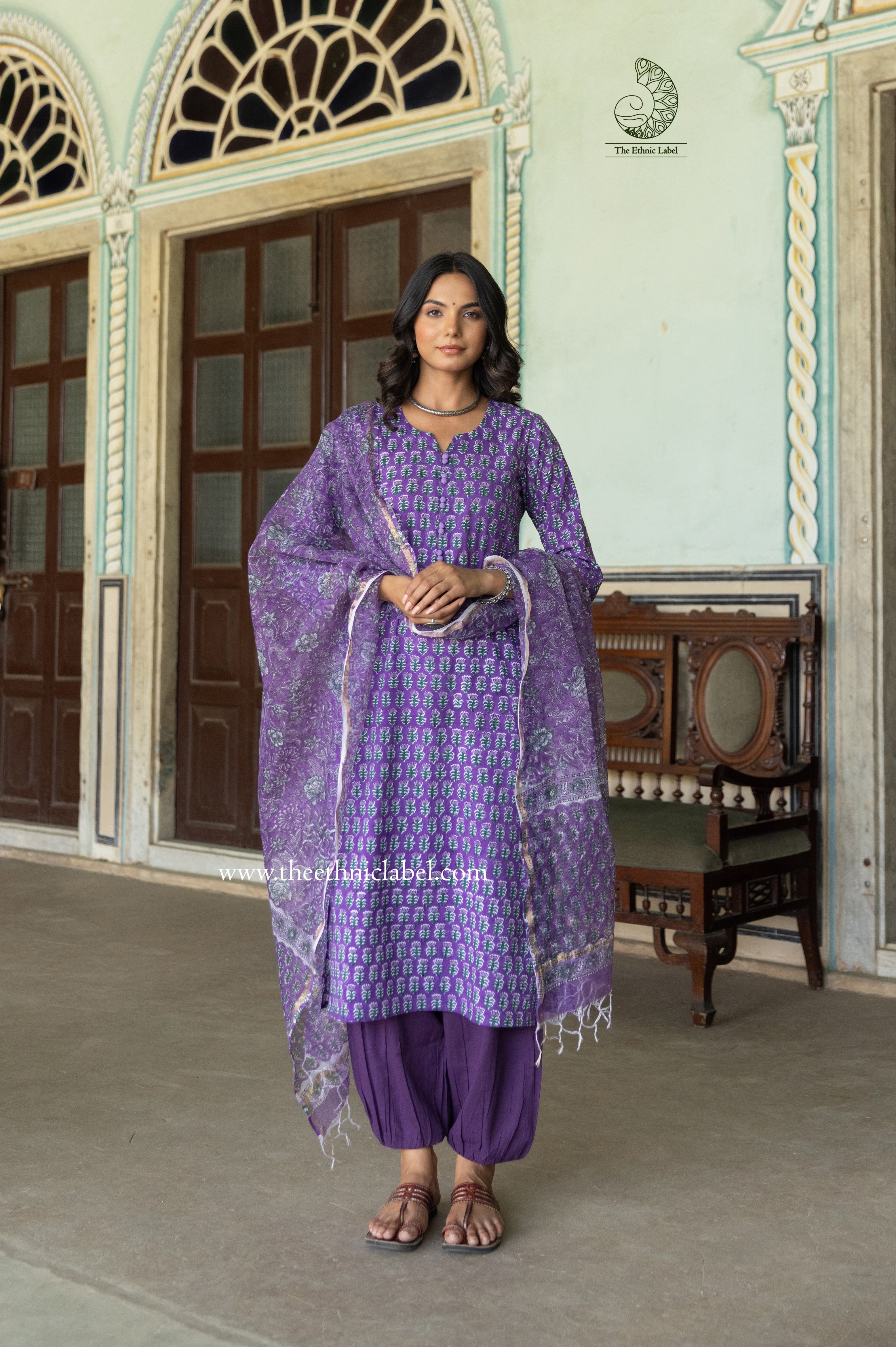 "Dori" hand Block Printed Cotton kurta set  - 2pc