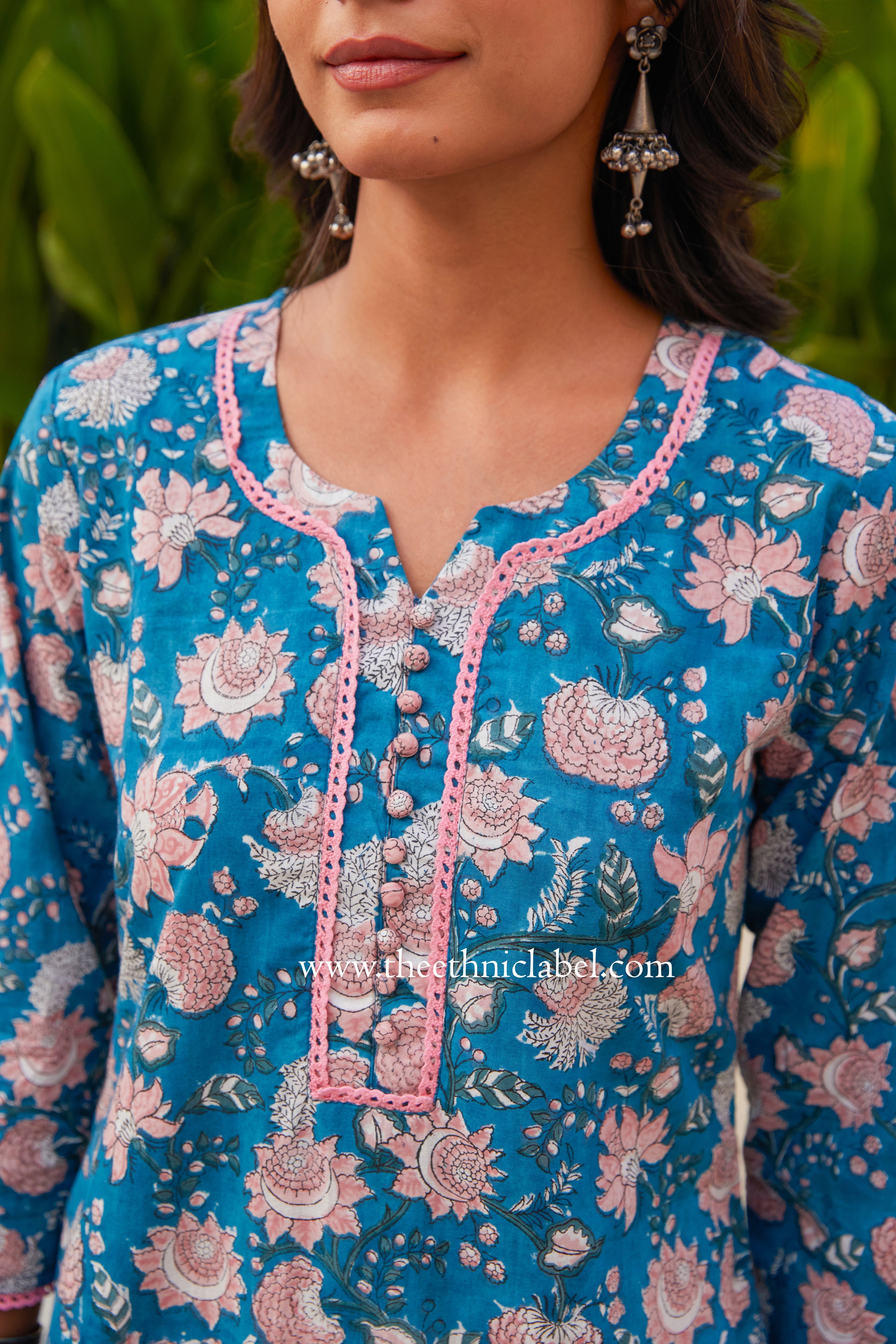 "Leher" Hand Block Print Cotton kurta